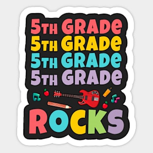 5th Grade Rocks 1st Day Of School Back to School Guitar Sticker